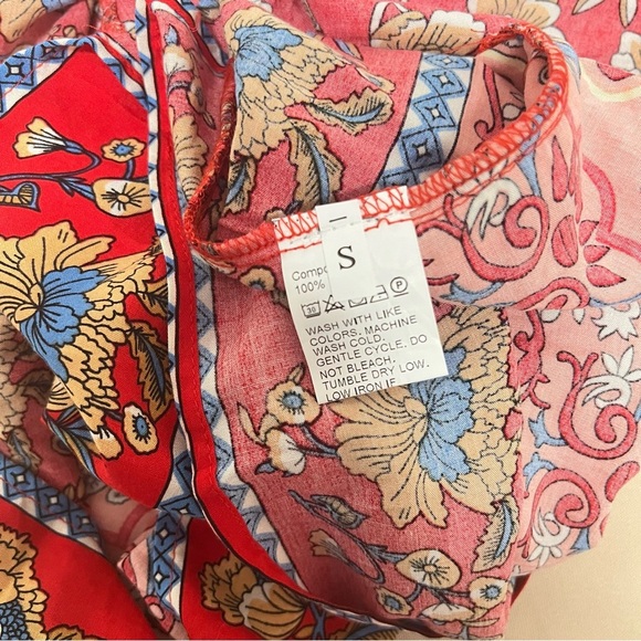 De' Sepreso Bohemian Off The Shoulder Floral Boho Vacation Dress Red Small NWT - Picture 10 of 15
